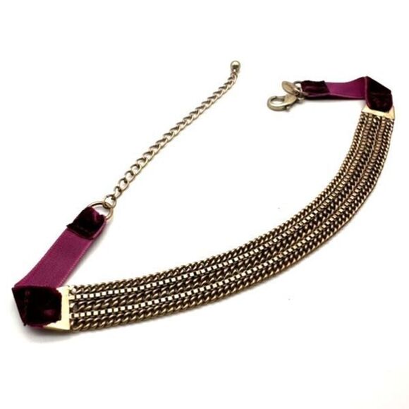 Chico’s Choker Velvet Mesh Chain Necklace Victorian Coquette - Picture 3 of 9